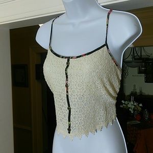 Anthropologie paper crane crop top